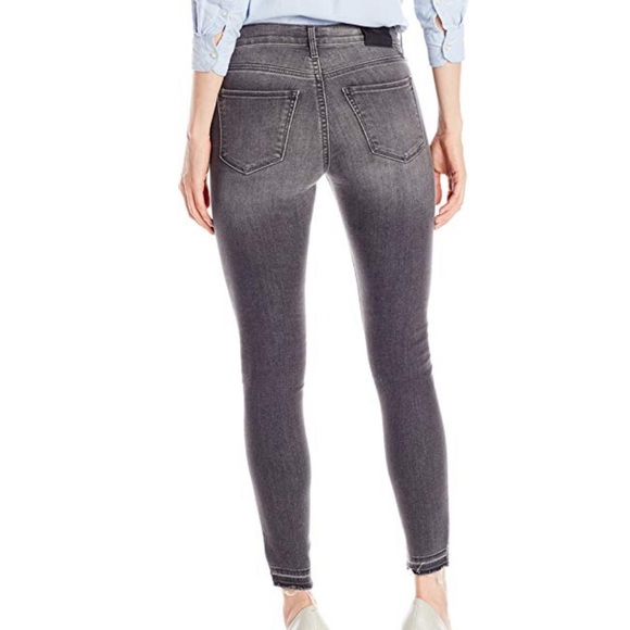 Charcoal Distressed High Rise Skinny Jeans - Picture 3 of 6